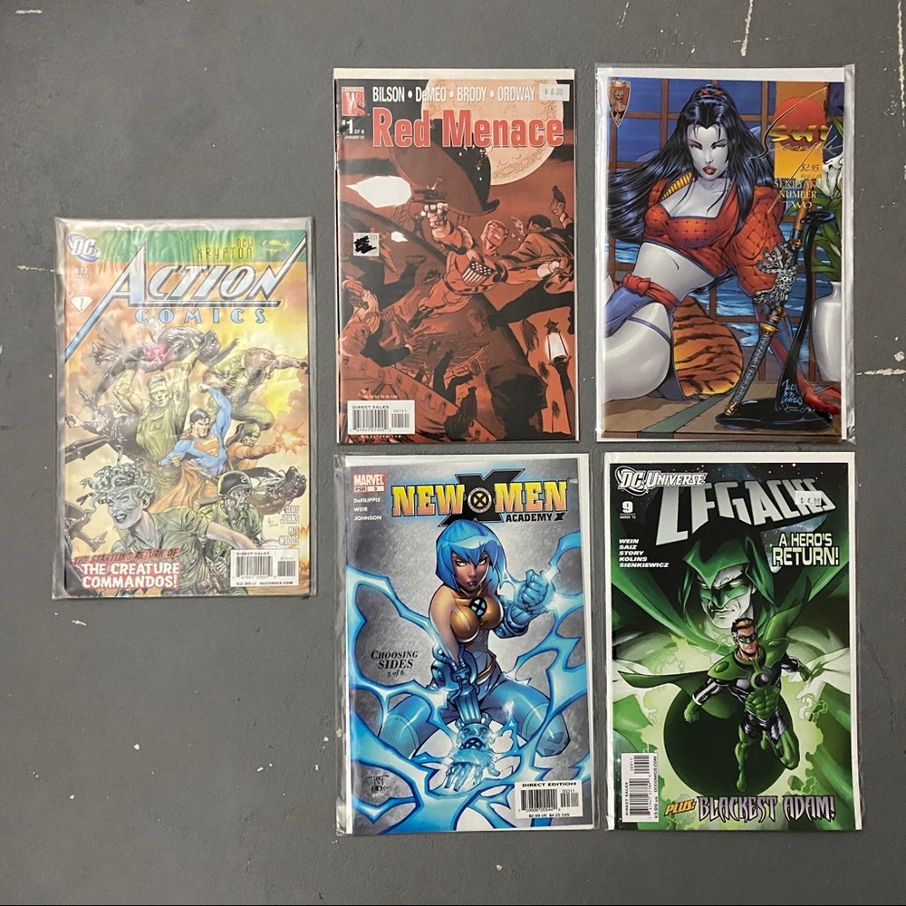 Lot of 5 mixed comics. DC, marvel, wildstorm, Crusade.